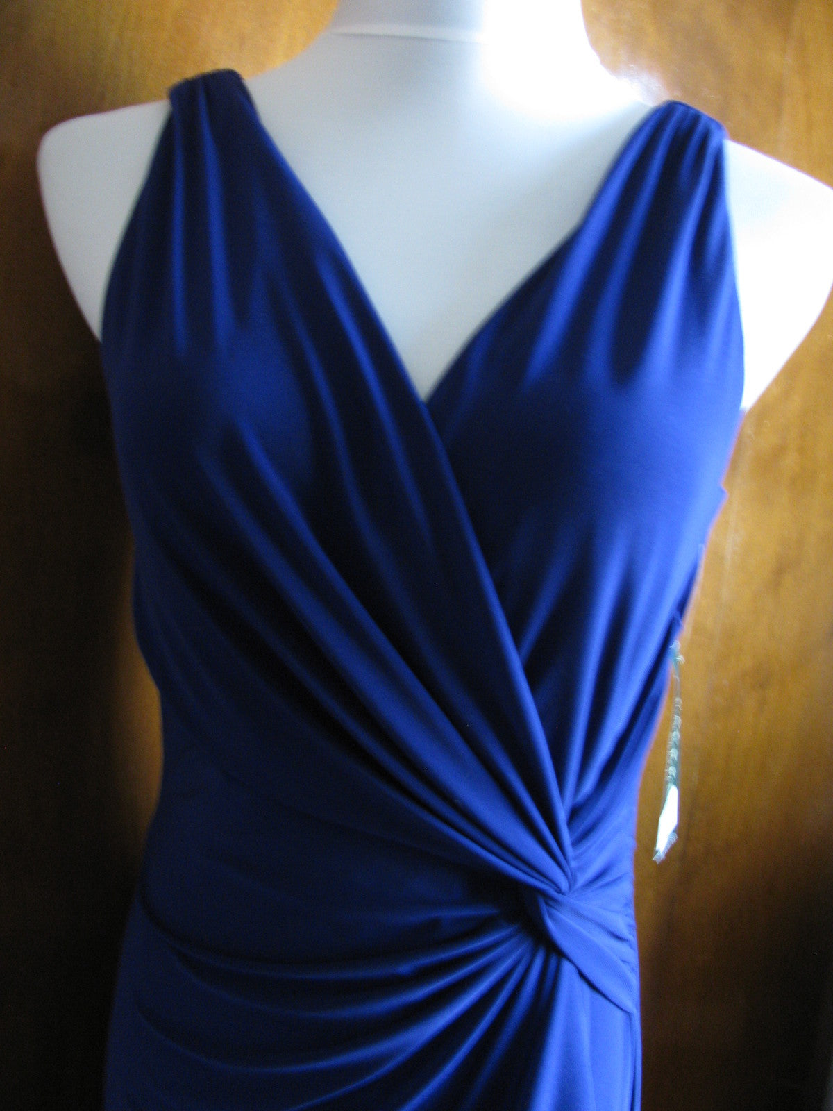 Ralph Lauren women’s maxi blue lined dress 12P 