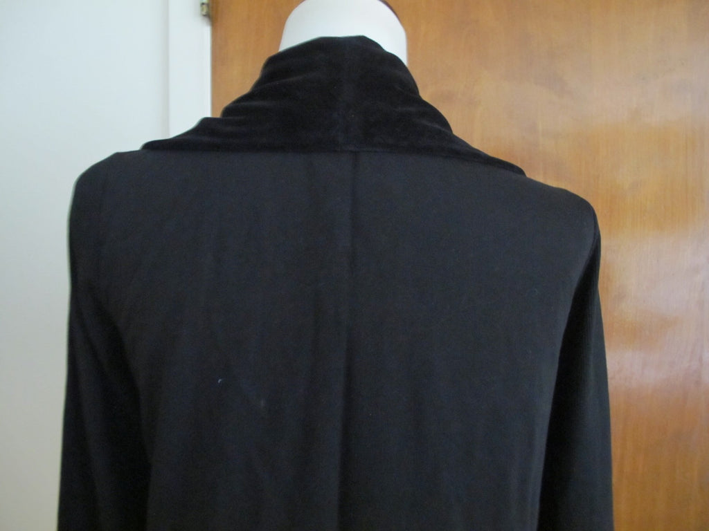 Adrienne Vittadini cardigan women's black flannel open front  Saks Off 5th Large