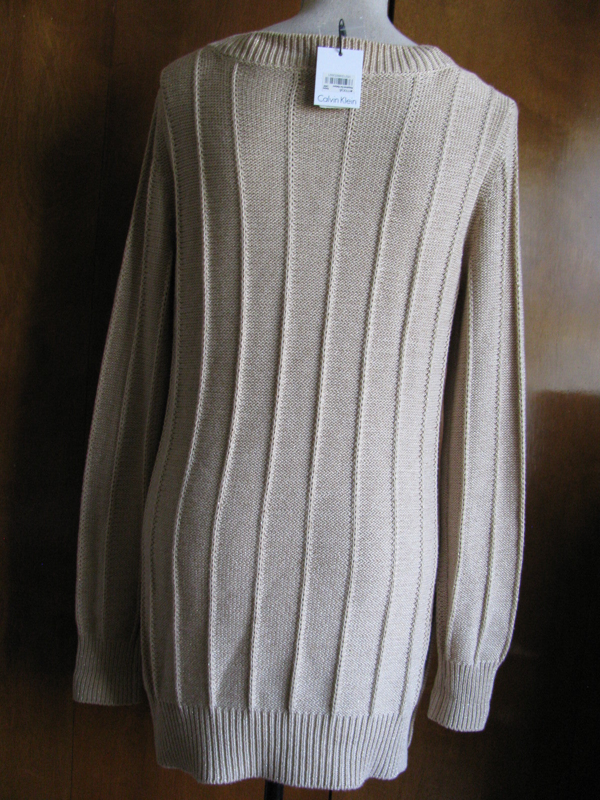 Calvin Klein women's heather safari tunic detailed sweater size Large NWT