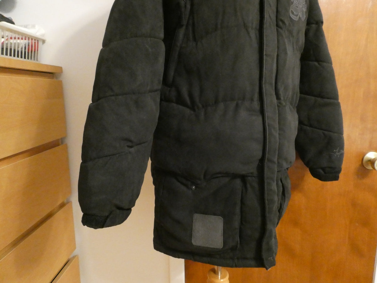 Makaveli Branded Men's Black Puffer Jacket Hood Lots of Pockets Size Medium