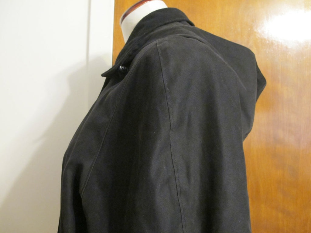 London Fog women's black A-line hooded jacket coat Small