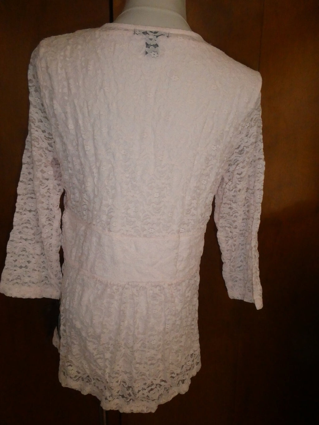 ALFANI Women's Sugar Pink Fringe-textured Sheer Lined Blouse Shirt Top Large