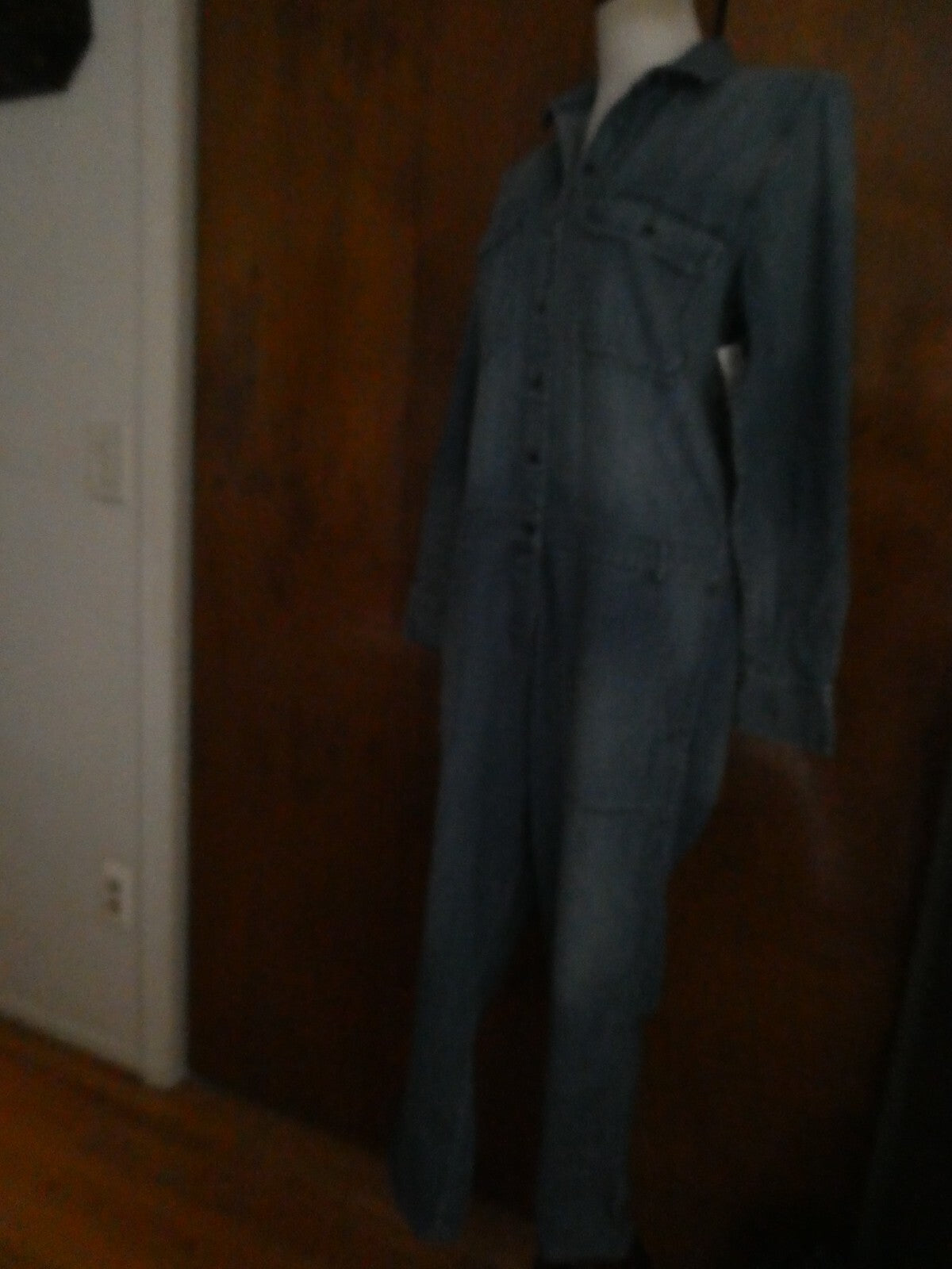 Gap Denim Jeans Blue Cotton Long Sleeves Jumper Jumpsuit Medium