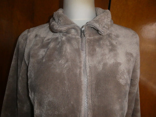 32 Degrees Heat Women’s Gray Urban Chic Plush Faux Fur Soft Zipper Jacket small