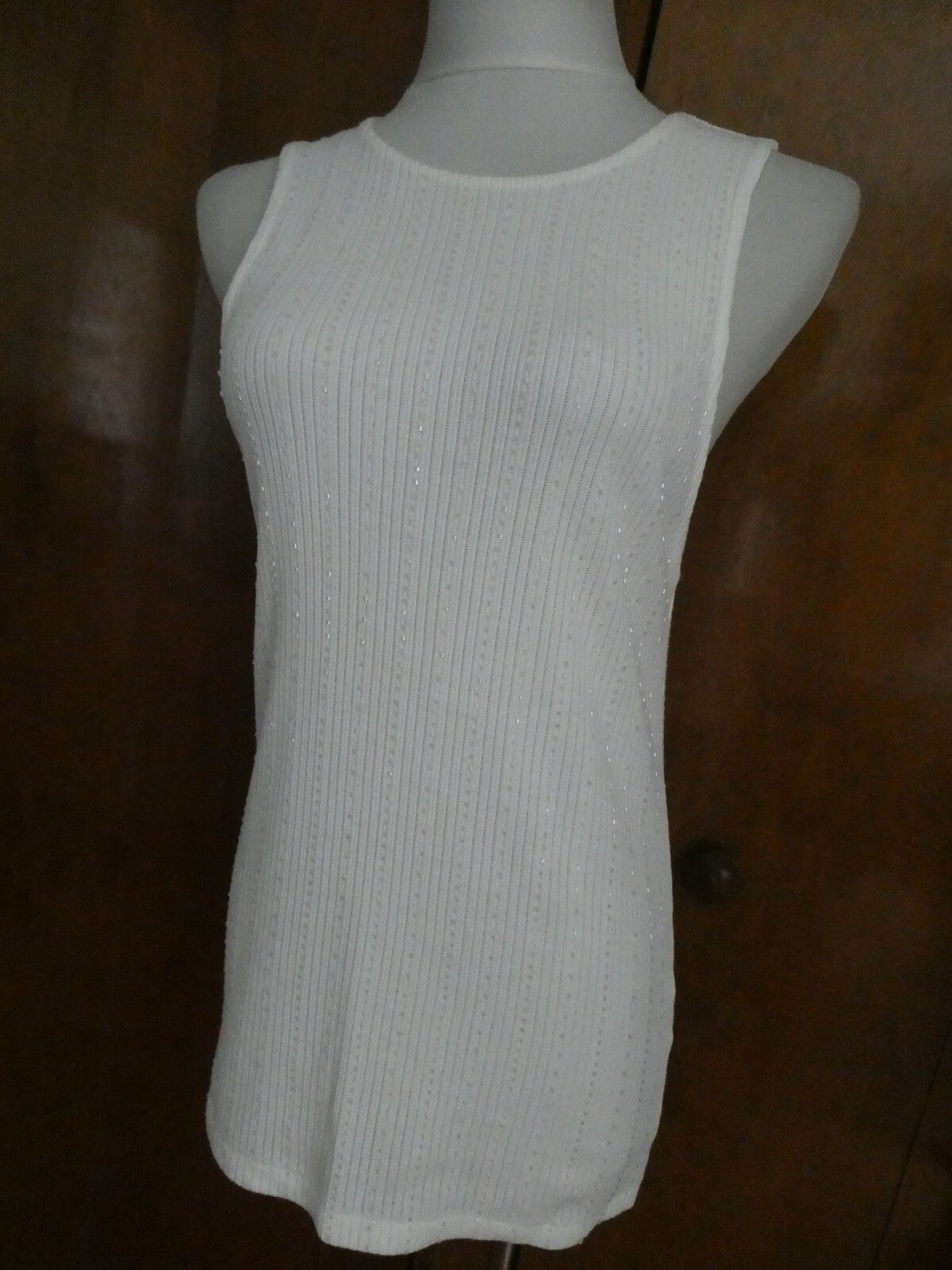 Polo Ralph Lauren women's detailed cotton blend white sleeveless sweater XL 