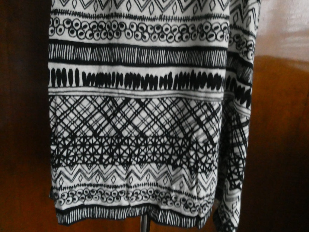 Sweaterworks Women's Top Black White Crochet Trim Cotton Rayon Size Large $68