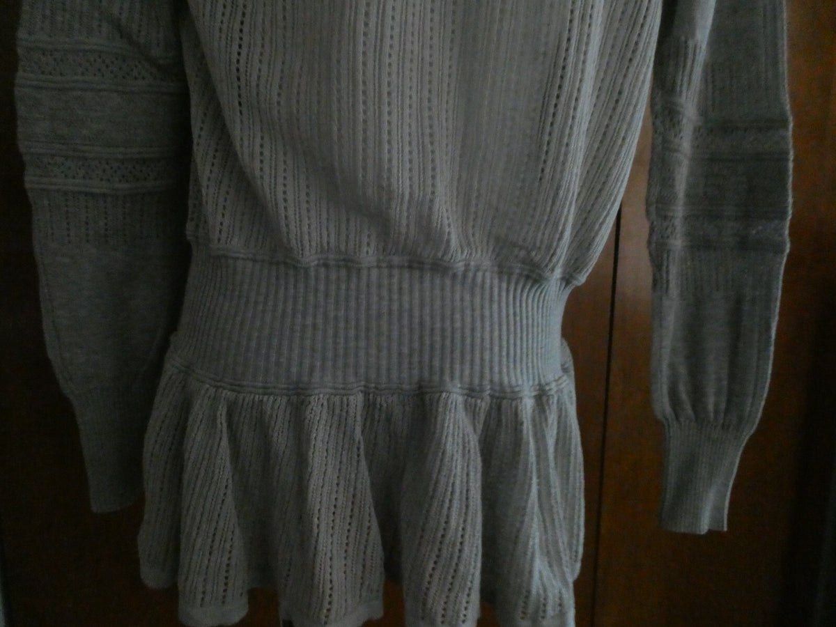 Authentic Burberry Women's Open Front Long Sleeve Gray Cardigan Small