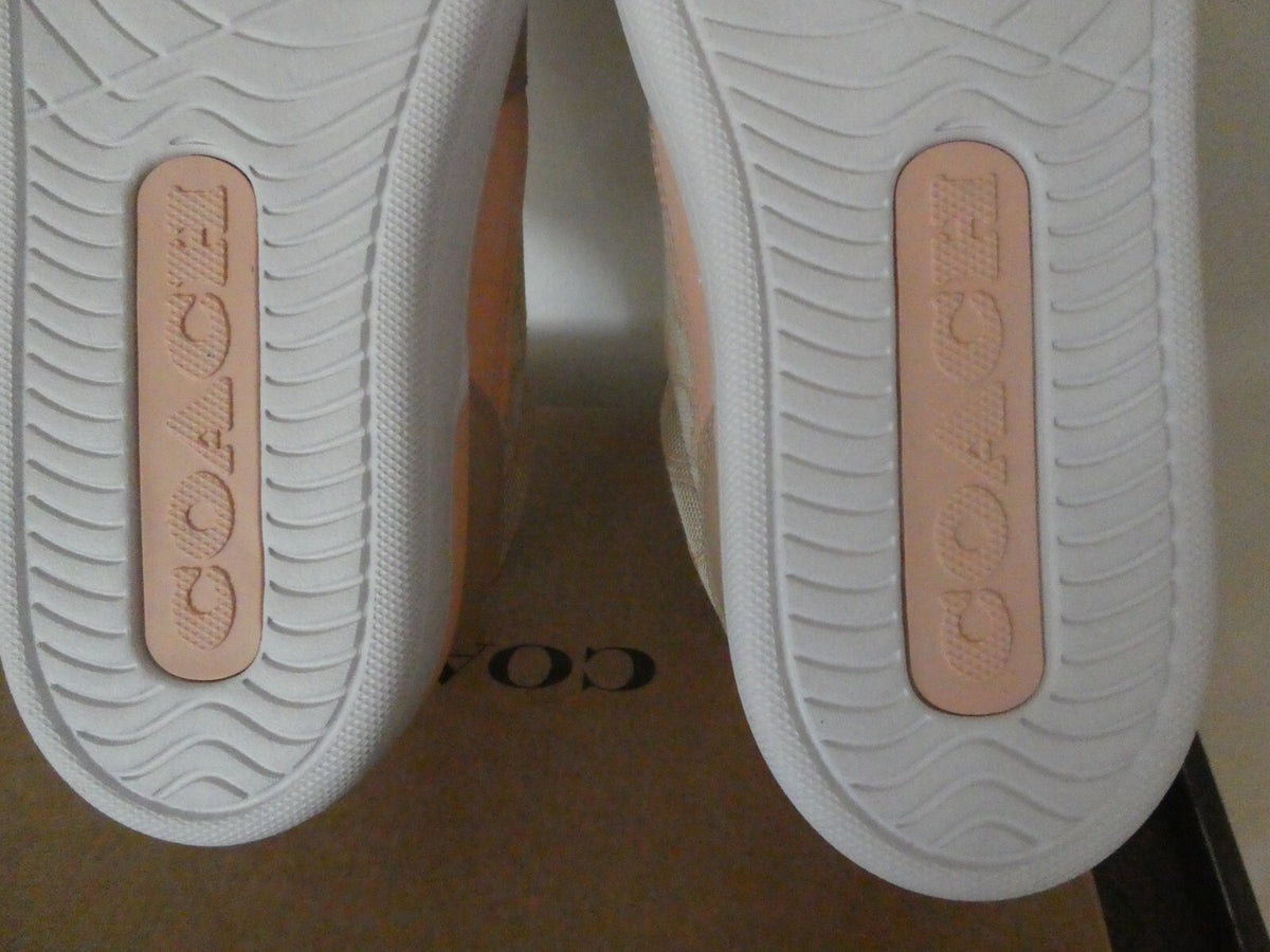Coach Womens Faded Blush Clip Signature Court Low Top Sneakers Size 8B