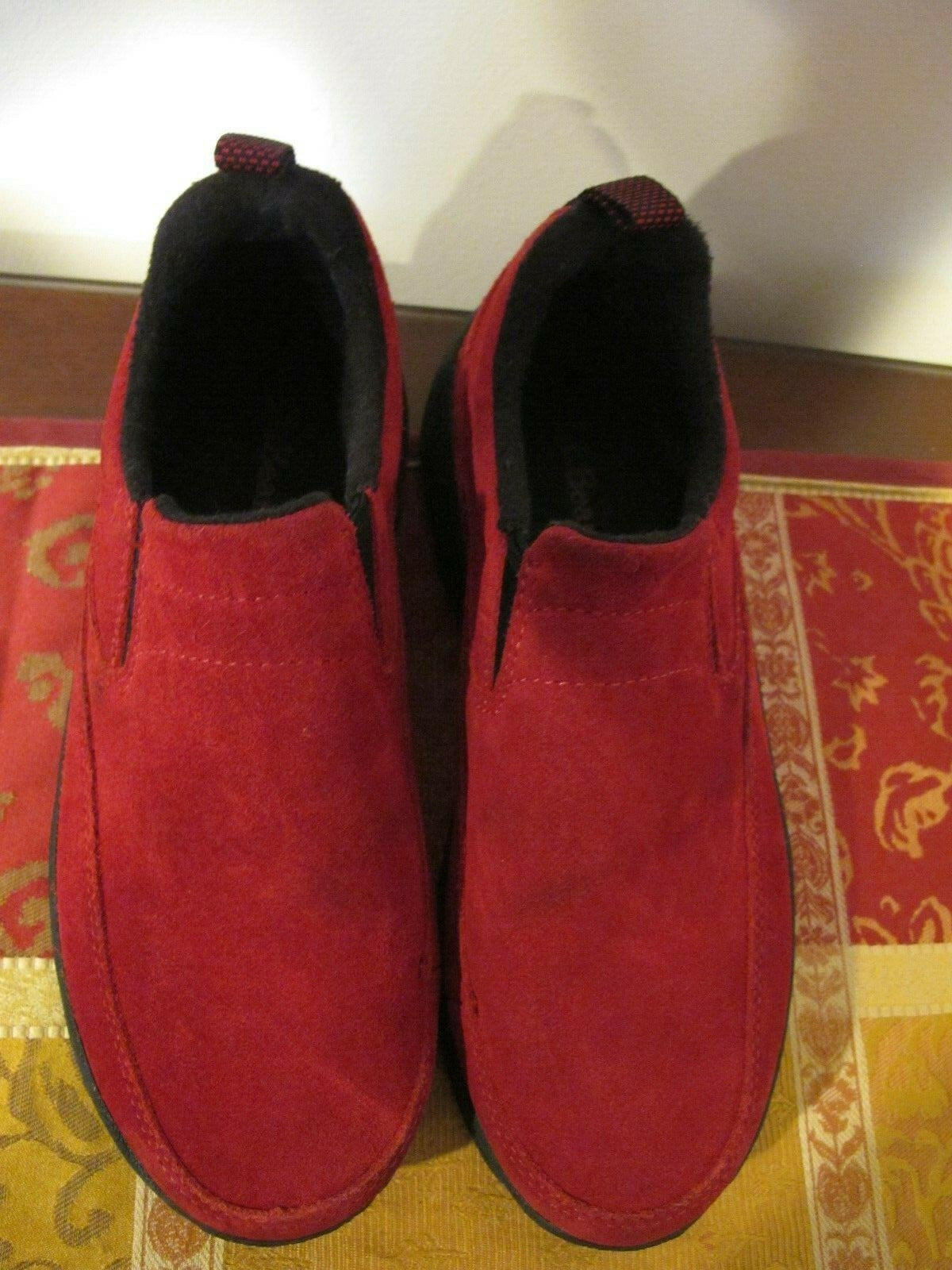 L.L. Bean Dark Red Women's Suede Slip On Shoes 7 Medium 