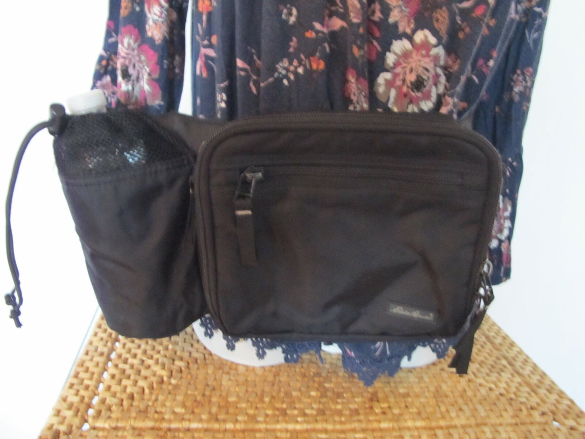 Eddie Bauer Folding Canvas Black Crossbody Women's Purse Bag 