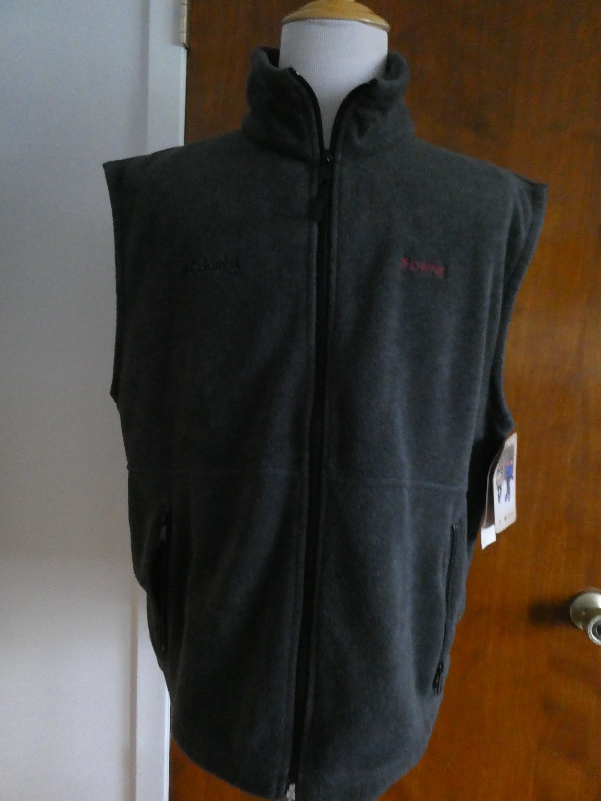 Columbia Columbia Sportswear Men XL Charcoal Gray Fleece Vest Full Zip Pockets