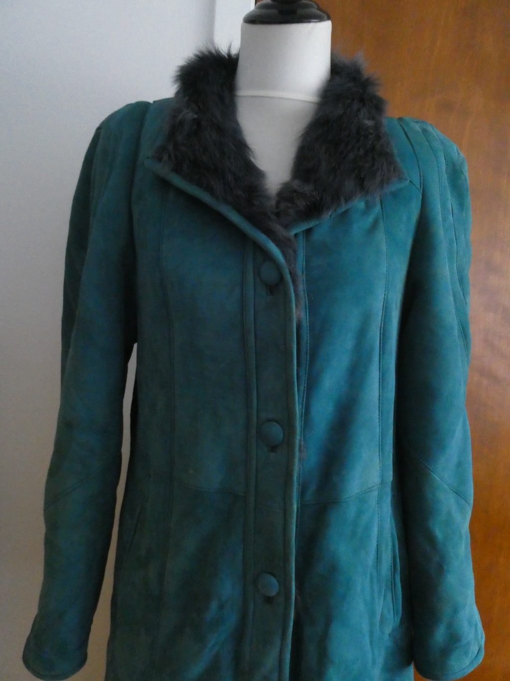 Adarcrea Women Persian Green Teal Shearling Sheepskin Long Winter Coat Spain 10