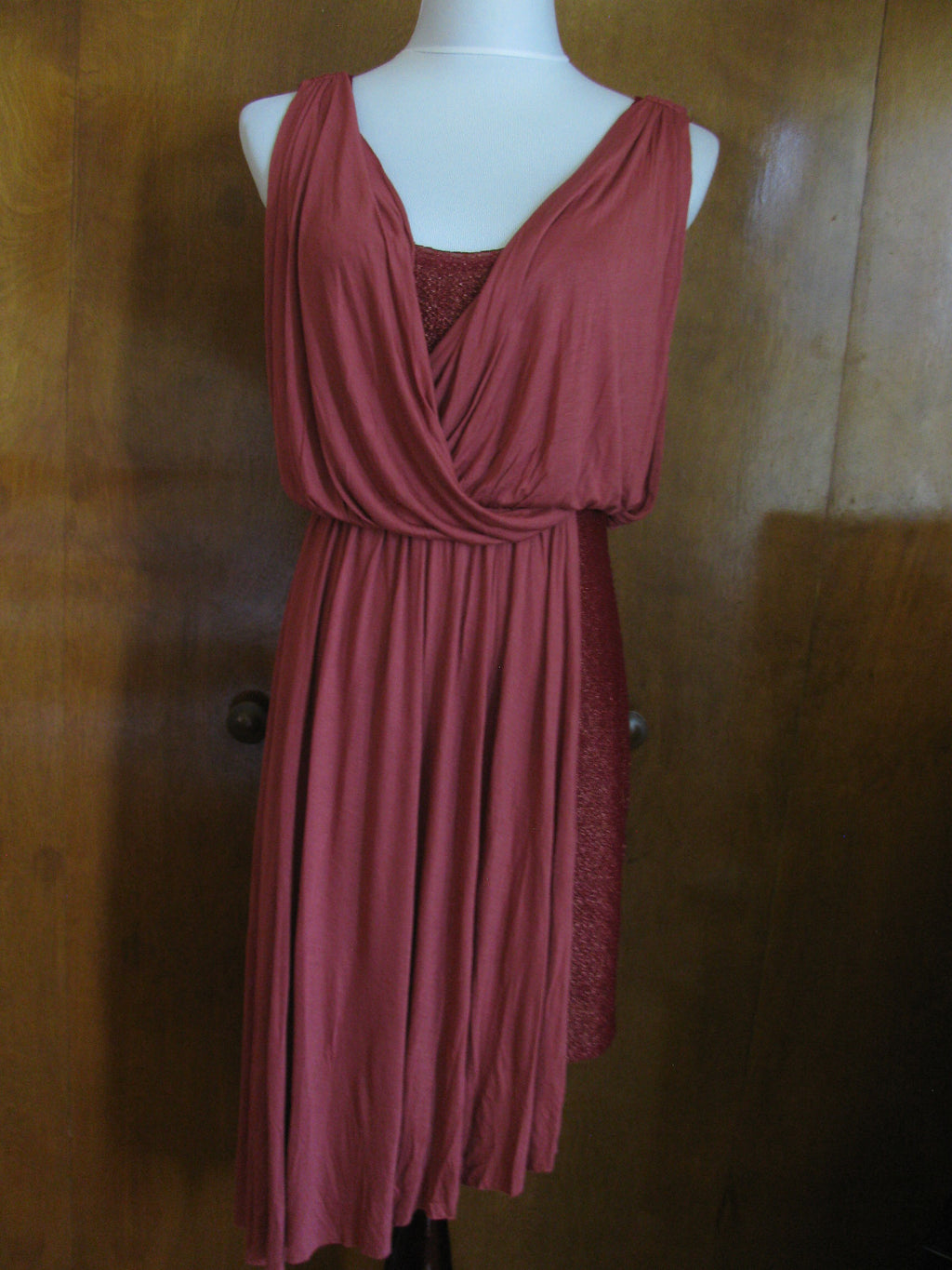Free People Women’s Draping Over Tuscan Red Soft Dress 