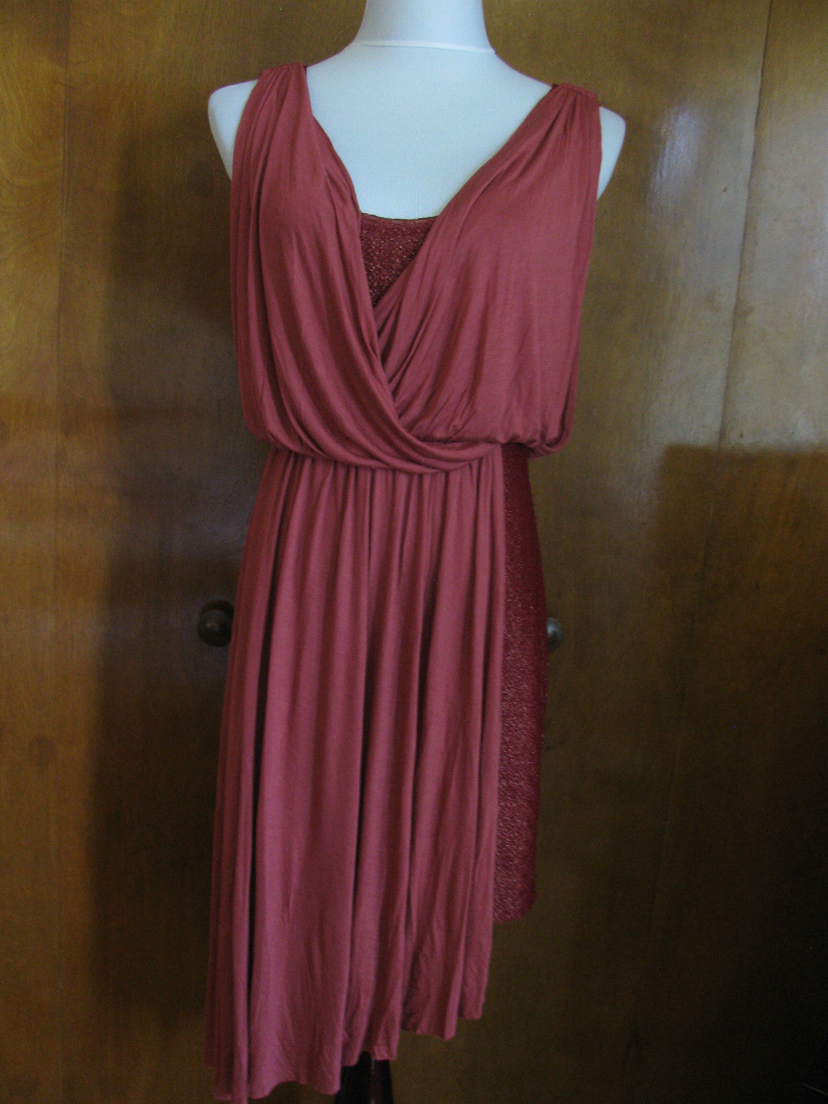 Free People Women’s Draping Over Tuscan Red Soft Dress 
