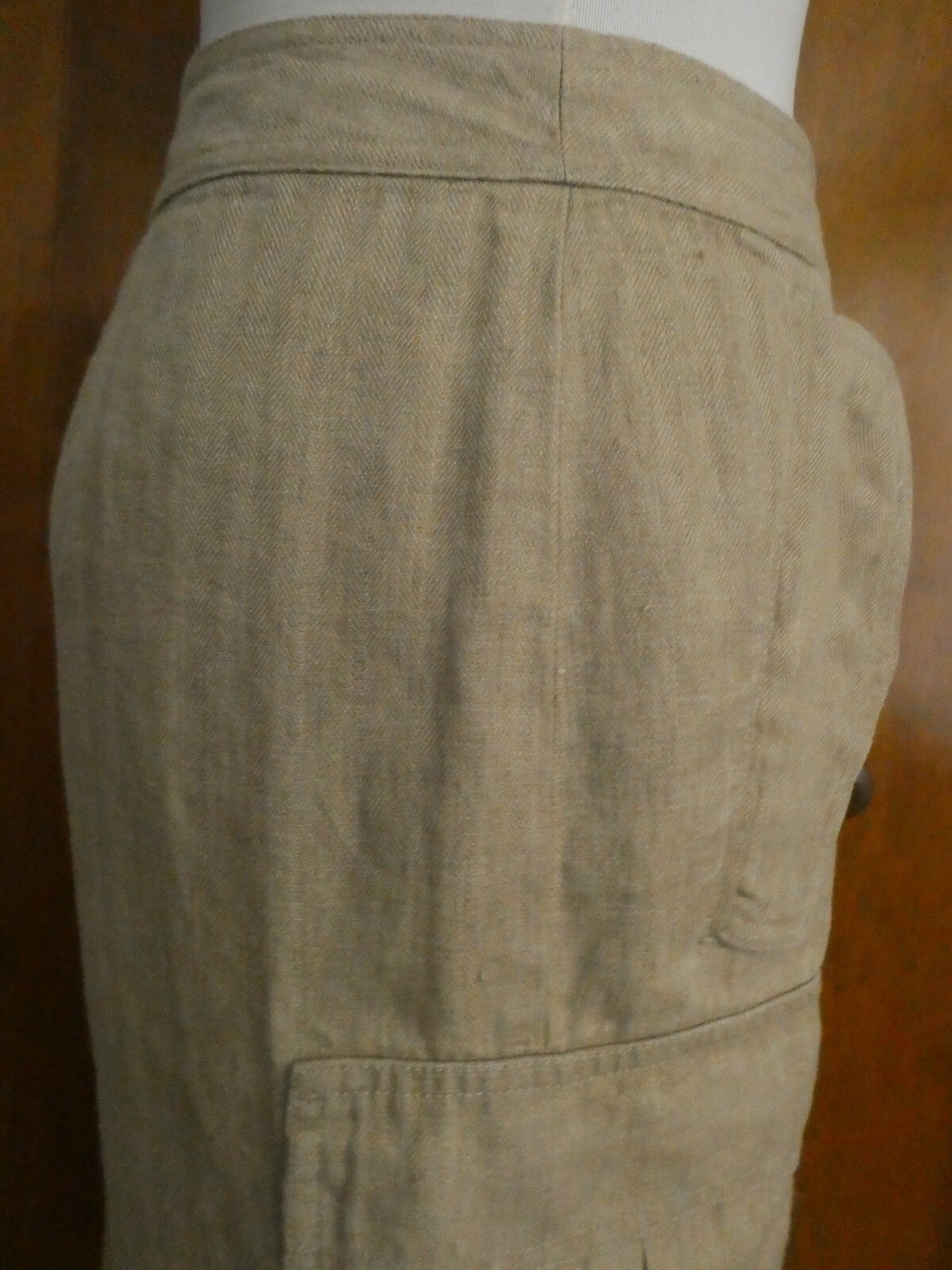 Lauren Ralth Lauren women's tan wrap 100% linen skirt size 12 