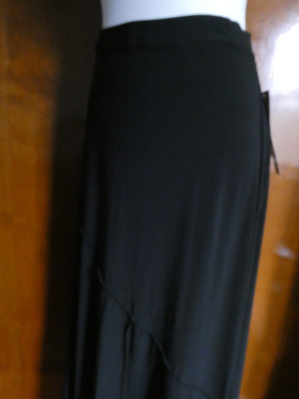 Carole Little Women Black Maxi Skirt Medium Stretch Asymmetrical Hem Pull On