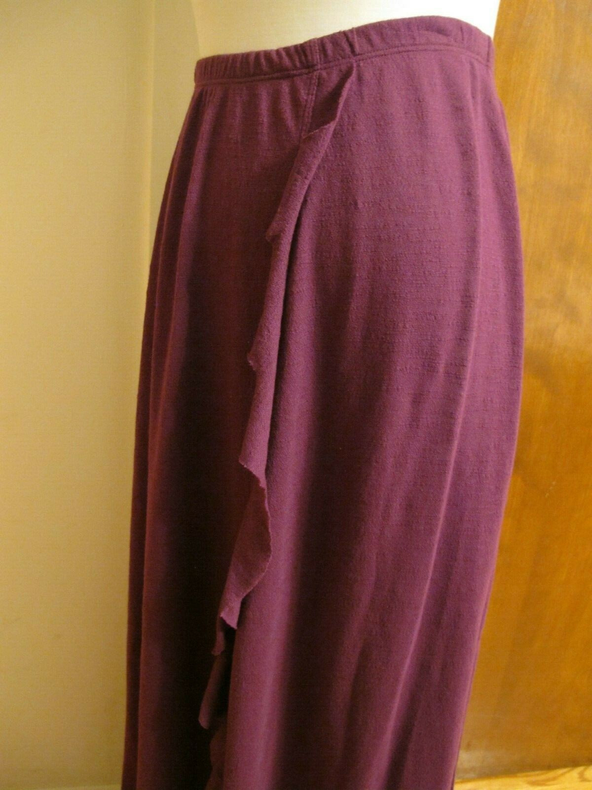 Free People Women's Plum Berry Detailed Long Soft Cotton Polyester  Skirt Small 