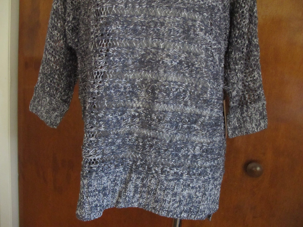 Rachel Roy 3/4 Sleeves Sweater Women's Asymmetrical Gray Detailed Size Medium 