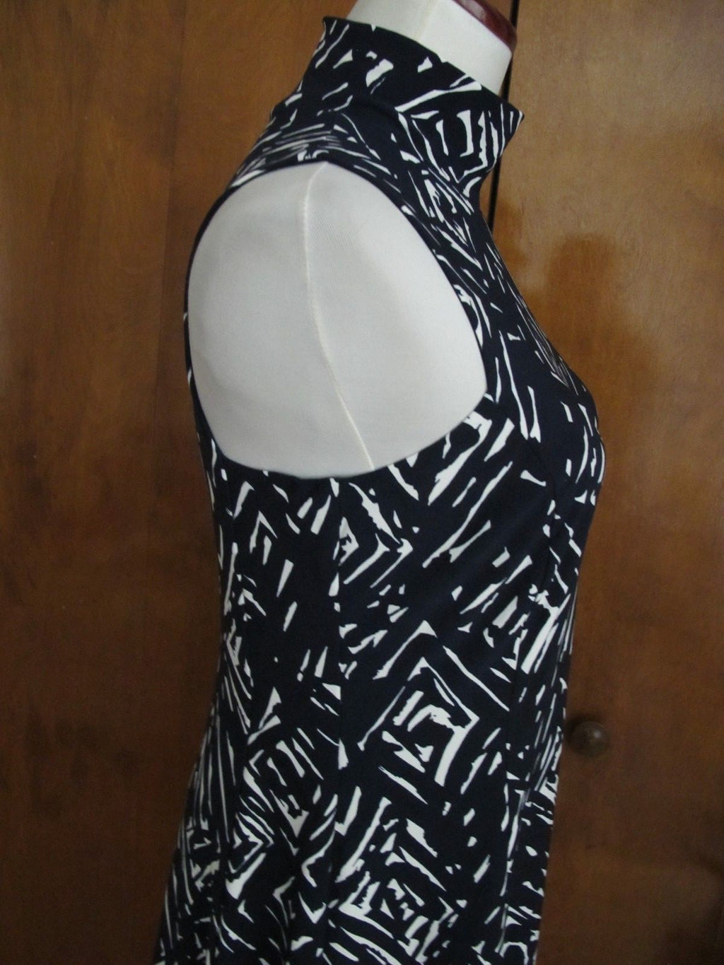 Ralph Lauren women's navy white lined A-line dress New