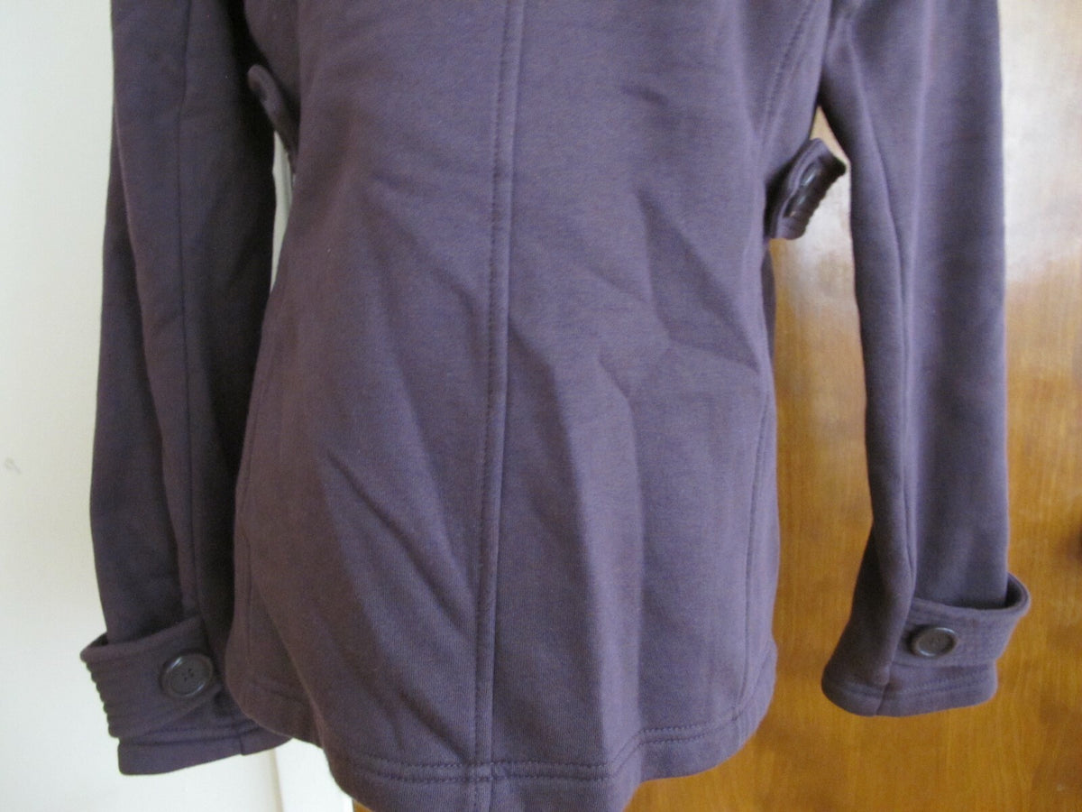 Hydraulic  women's eggplant cotton blends hooded blazer  