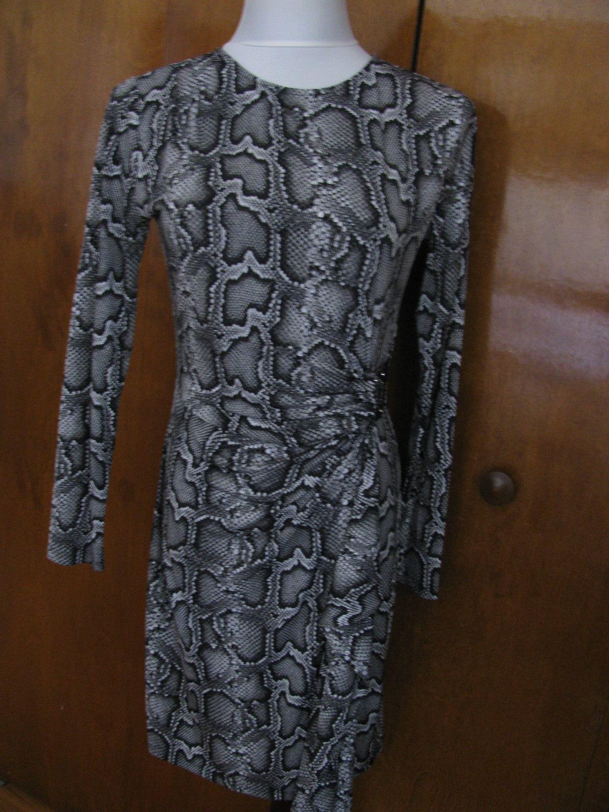 Michael Kors women’s snake print faux wrap long sleeves dress Size PM, PL, PS