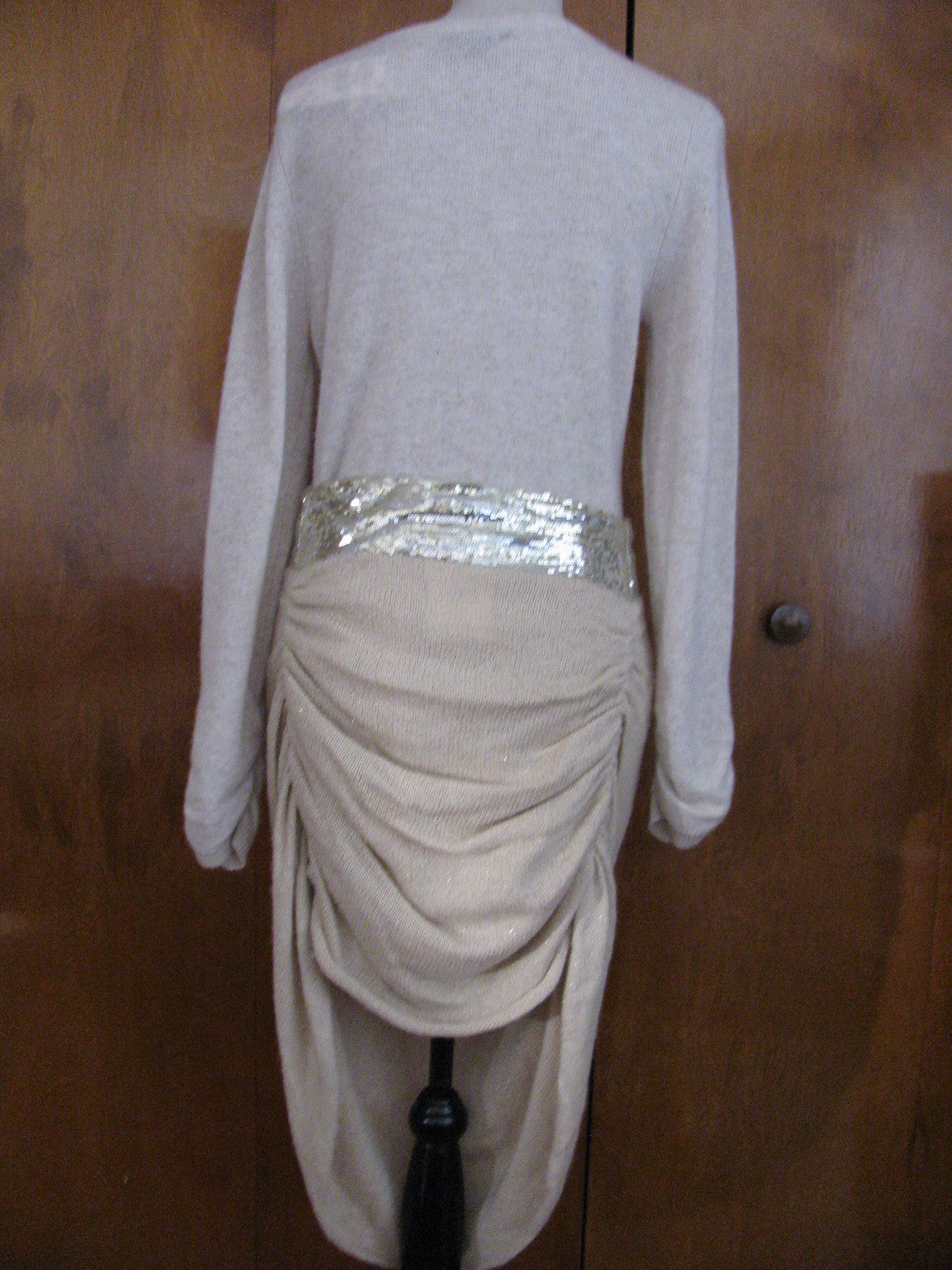 Free People Womens Ivory Assymetric Embelished Women's Skirt Size 1SZ Fits Large
