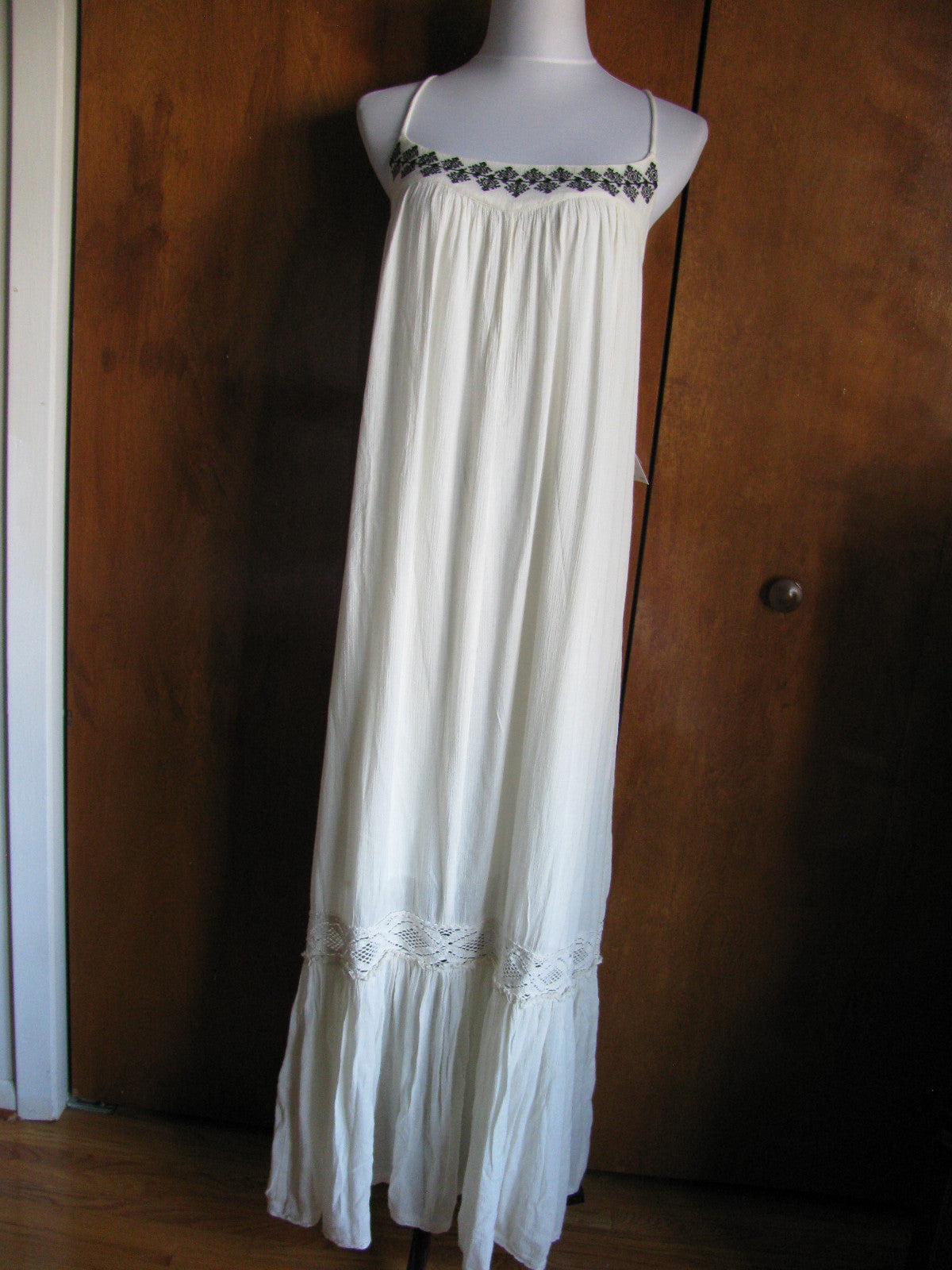 Denim & Supply women’s ivory embroidered maxi dress New