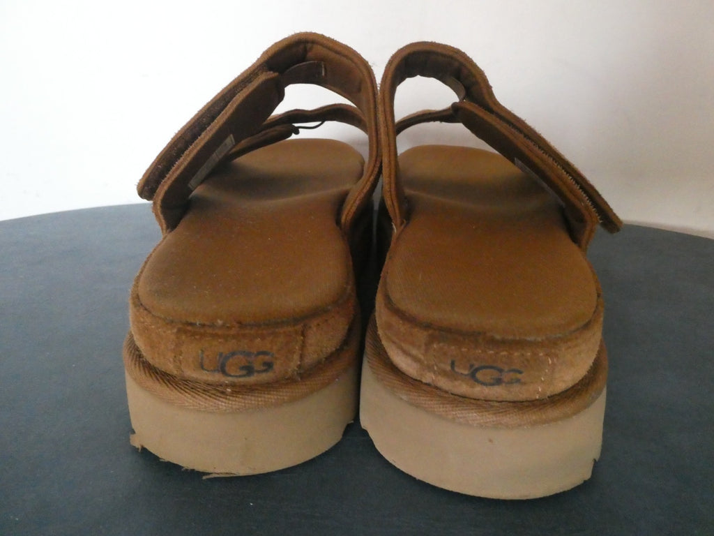 UGG Women’s Suede Slide Slippers Sandals Adjustable Straps Brown Size US 10