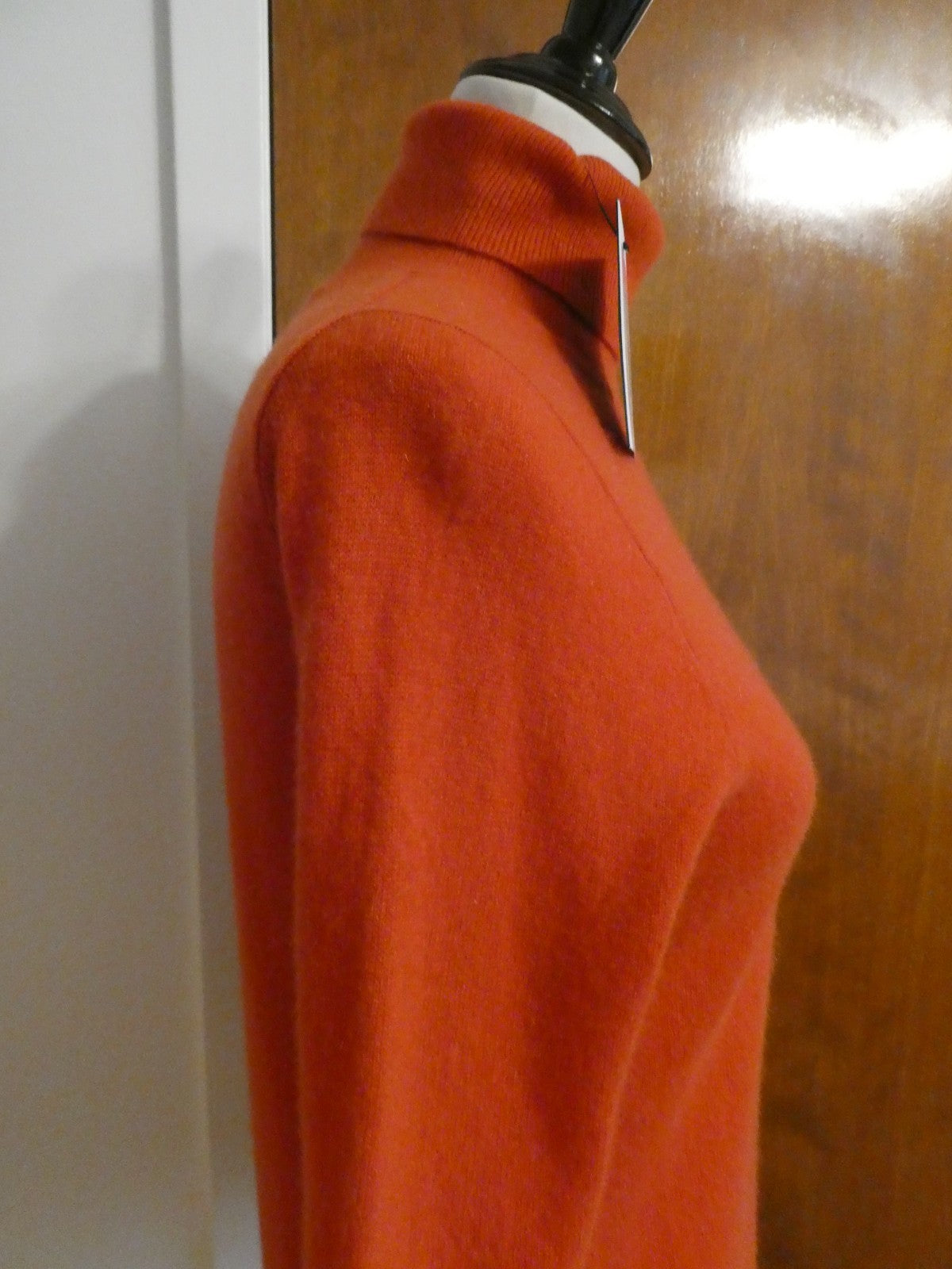 Bloomingdale's Cashmere Turtleneck Sweater Burnt Orange Women's Size S NWT $188