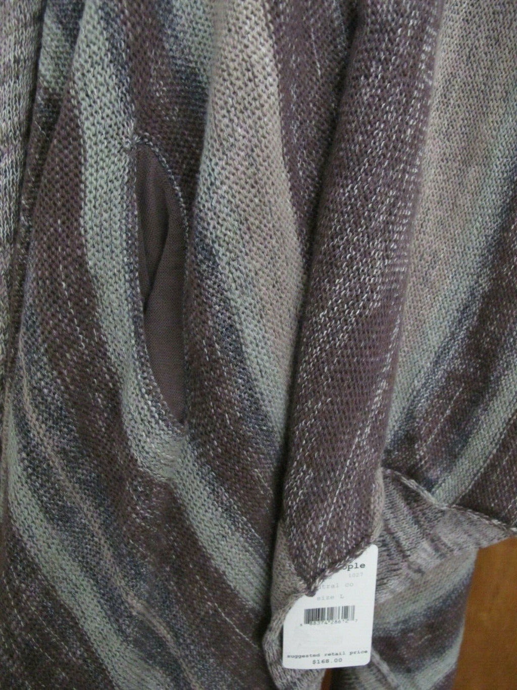 Free People Women’s Neutral Combo Long Poncho Cardigan Size Large 
