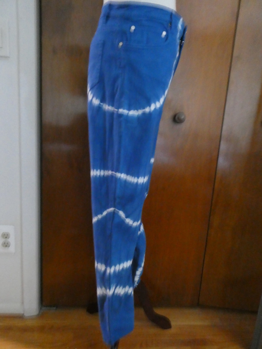 Catherine Malandrino Women's Blue/White Denim Pants Size 32 (fits USA Size 12)