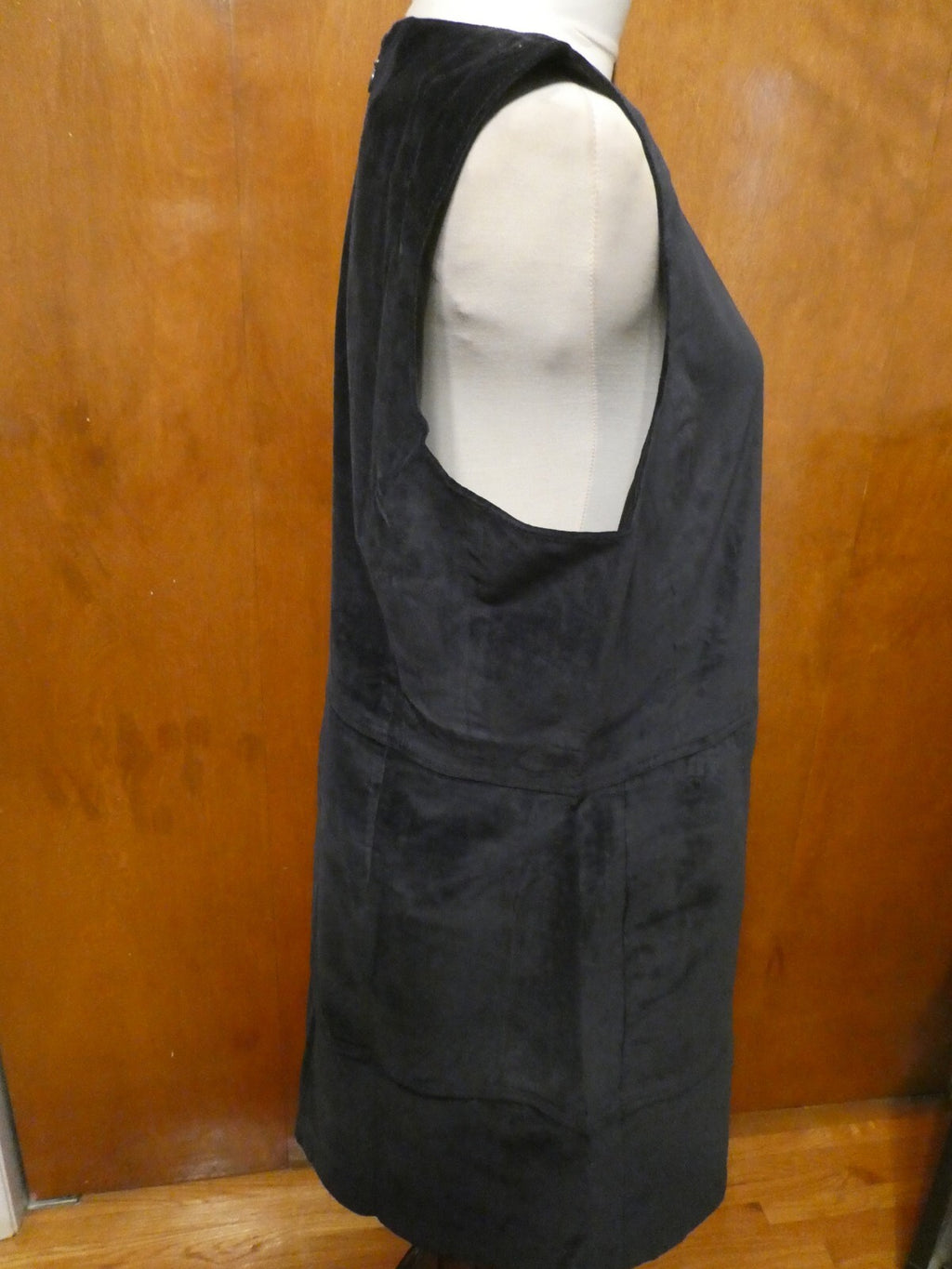 Gap Women’s Black Velour Sleeveless Side Pockets Lined Dress Size 20