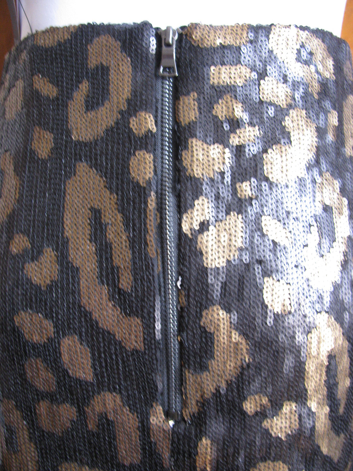 Tahari women’s black & gold sequin evening lined skirt 