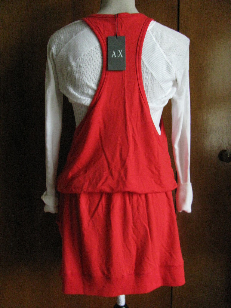 Armani Exchange Women's Red Gorgeous Viscose  Mini  Dress Size Large NWT 