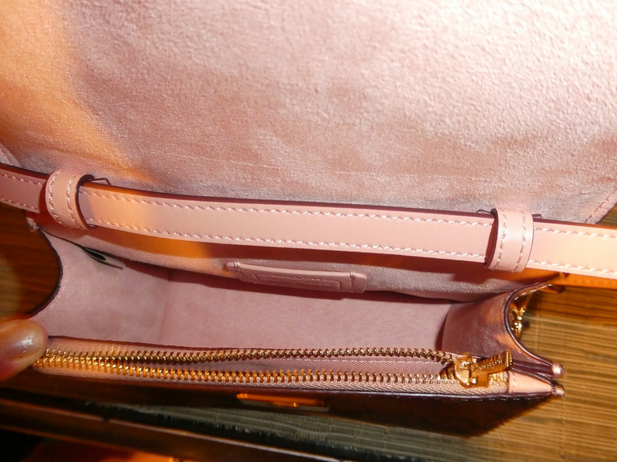 COACH Mini Brynn Women’s Brown/pink Signature Canvas Crossbody Bag Style# C5592