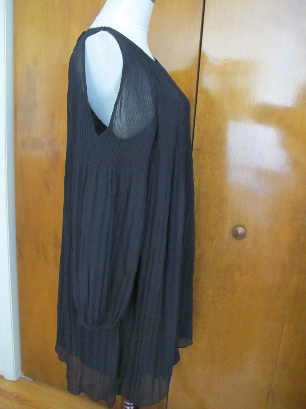 Sanctuary women’s black pleated evening cutout A-line dress size Xlarge 