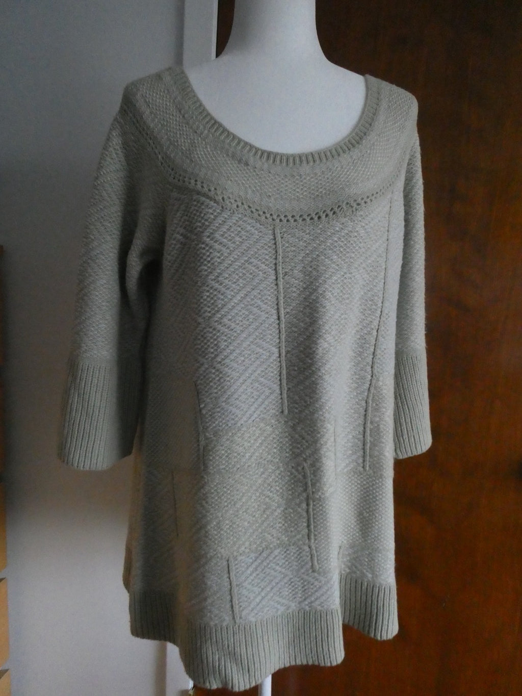 Free People Pale Sage Sweater Dress Size L NWT Oversized Knit Tunic Boho $138