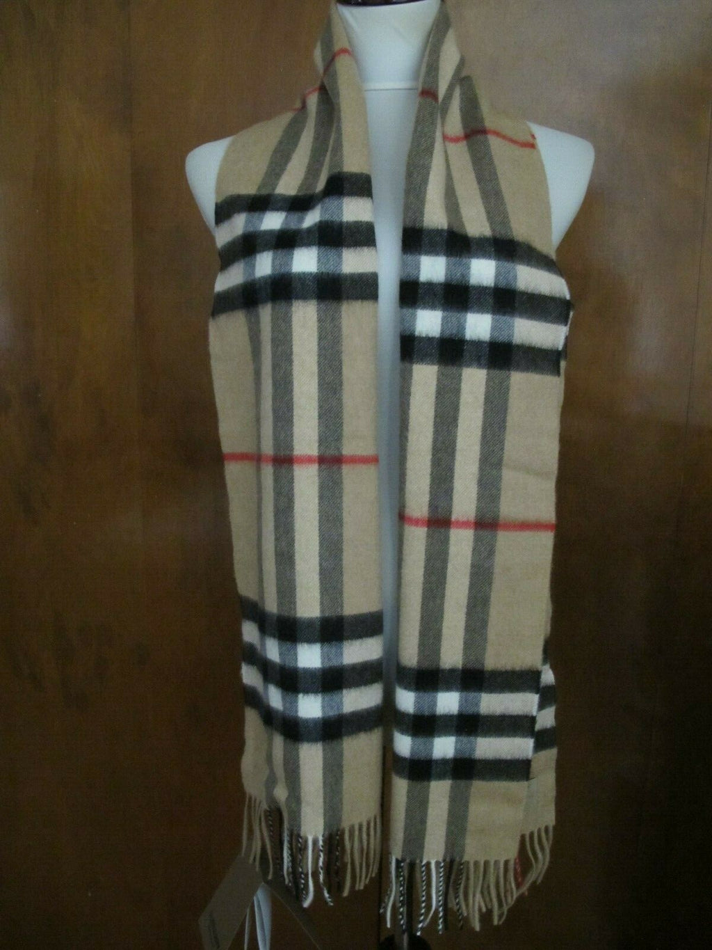 Burberry Classic Check Cashmere Scarf Camel