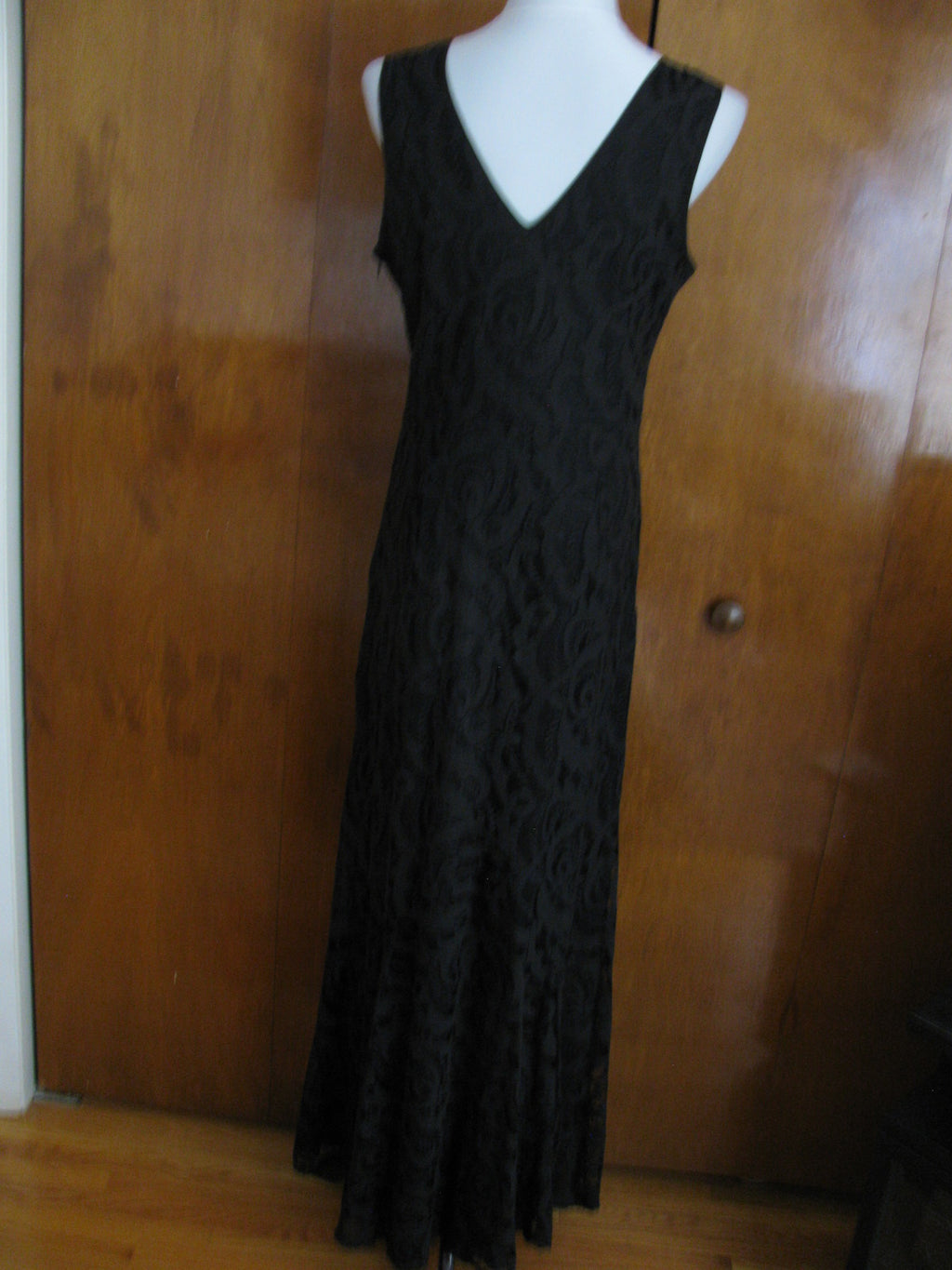 Impulse women's black fabric crafted lined evening dress Large 