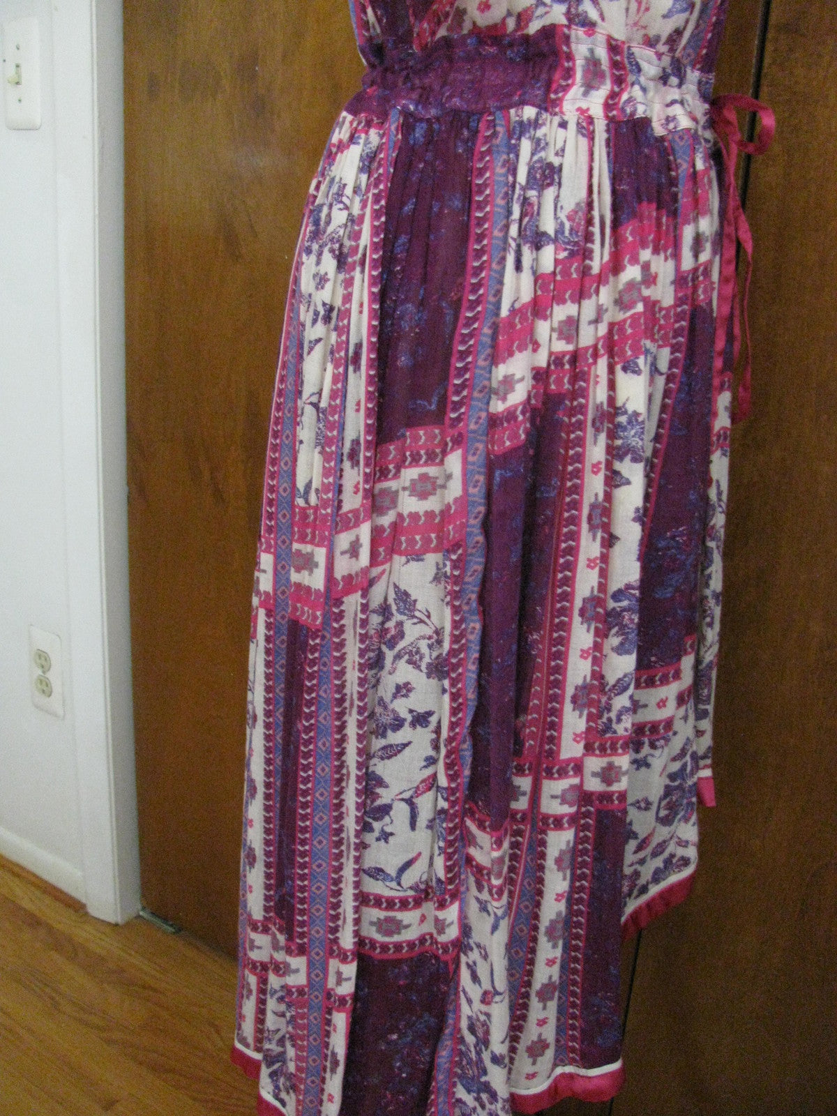 Free People women’s multi color asymmetrical hem NWT soft rayon dress size Large