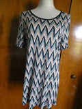 Gap women's rayon stylish orange/blue/black detailed top size Large