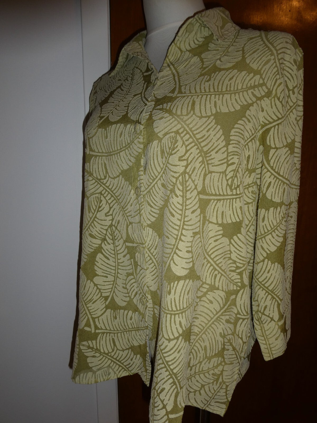 ALFRED DUNNER Women's Green 3/4 Sleeve Blouse Size 12