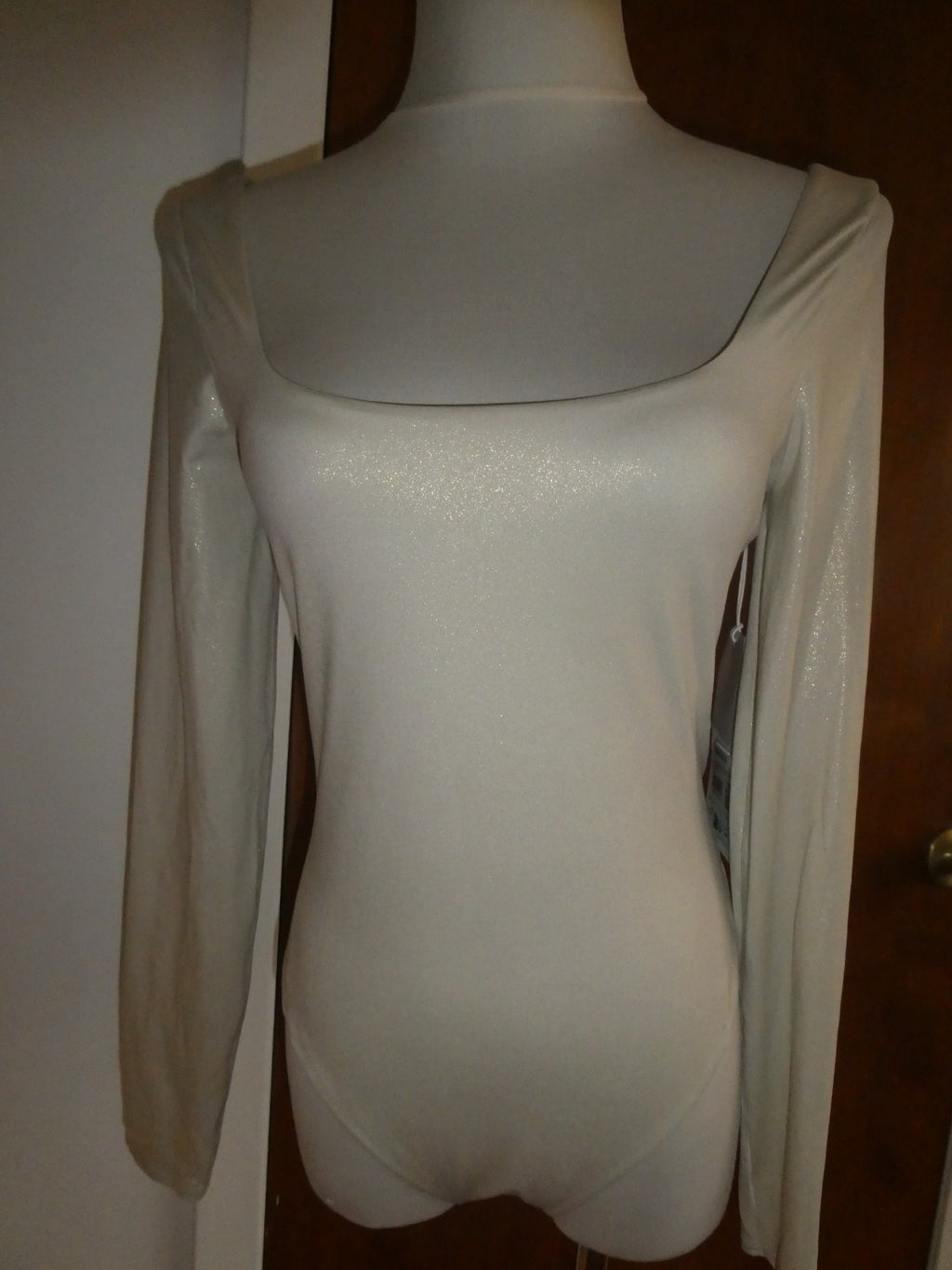 Lululemon Bodysuit Wundermost Nulu Long Sleeve Gray Soft with Subtle Shine Large