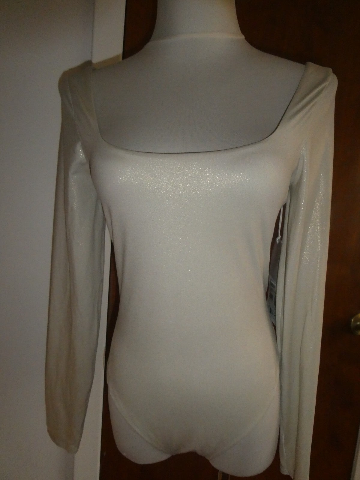 Lululemon Bodysuit Wundermost Nulu Long Sleeve Gray Soft with Subtle Shine Large