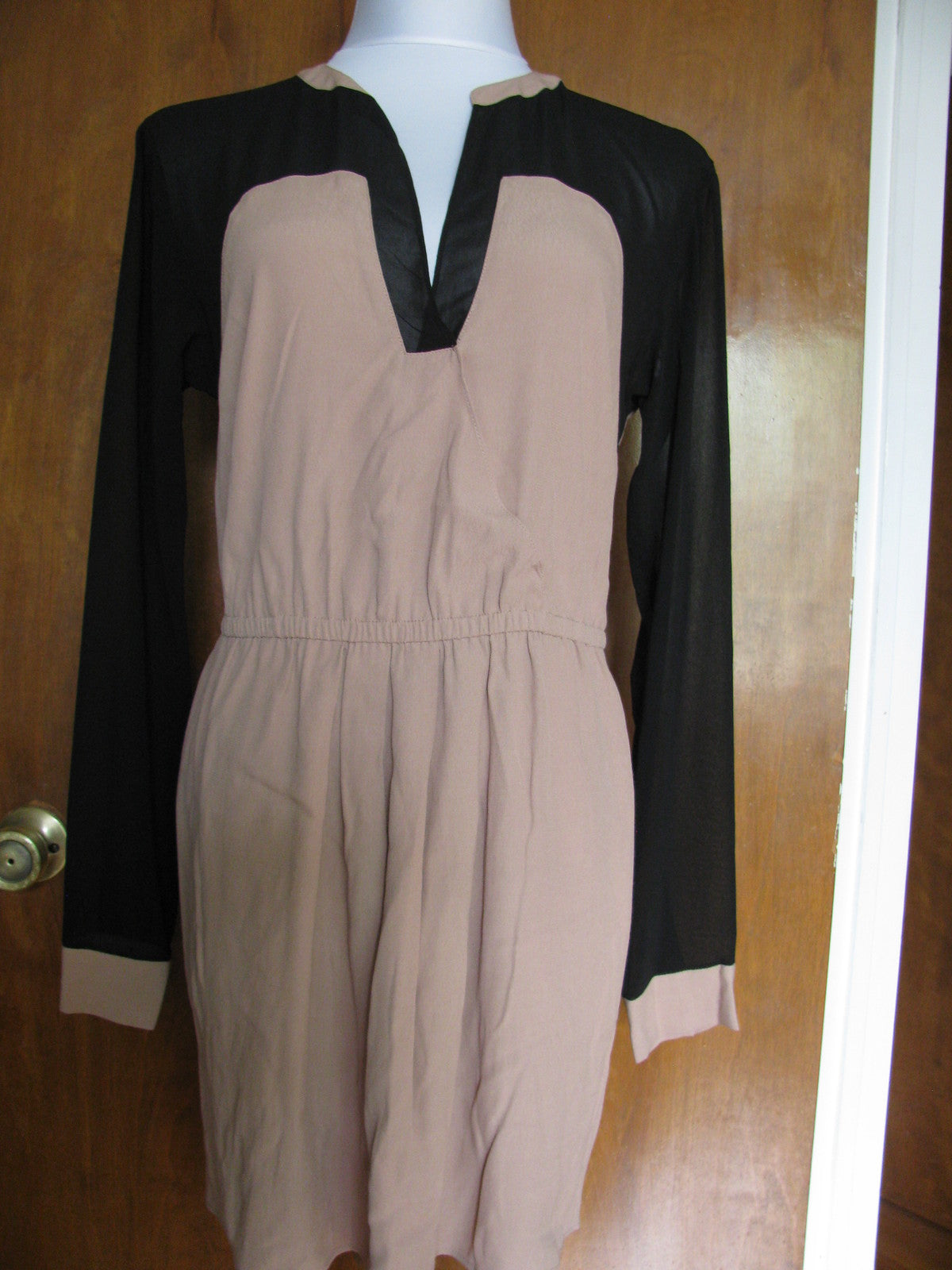 Rachel Roy women's black beige mesh dress size small NWT 