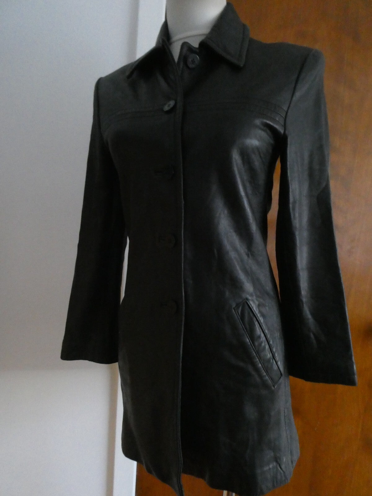 Kenneth Cole Reaction Women's Black Soft Leather Jacket/Coat P (XS)