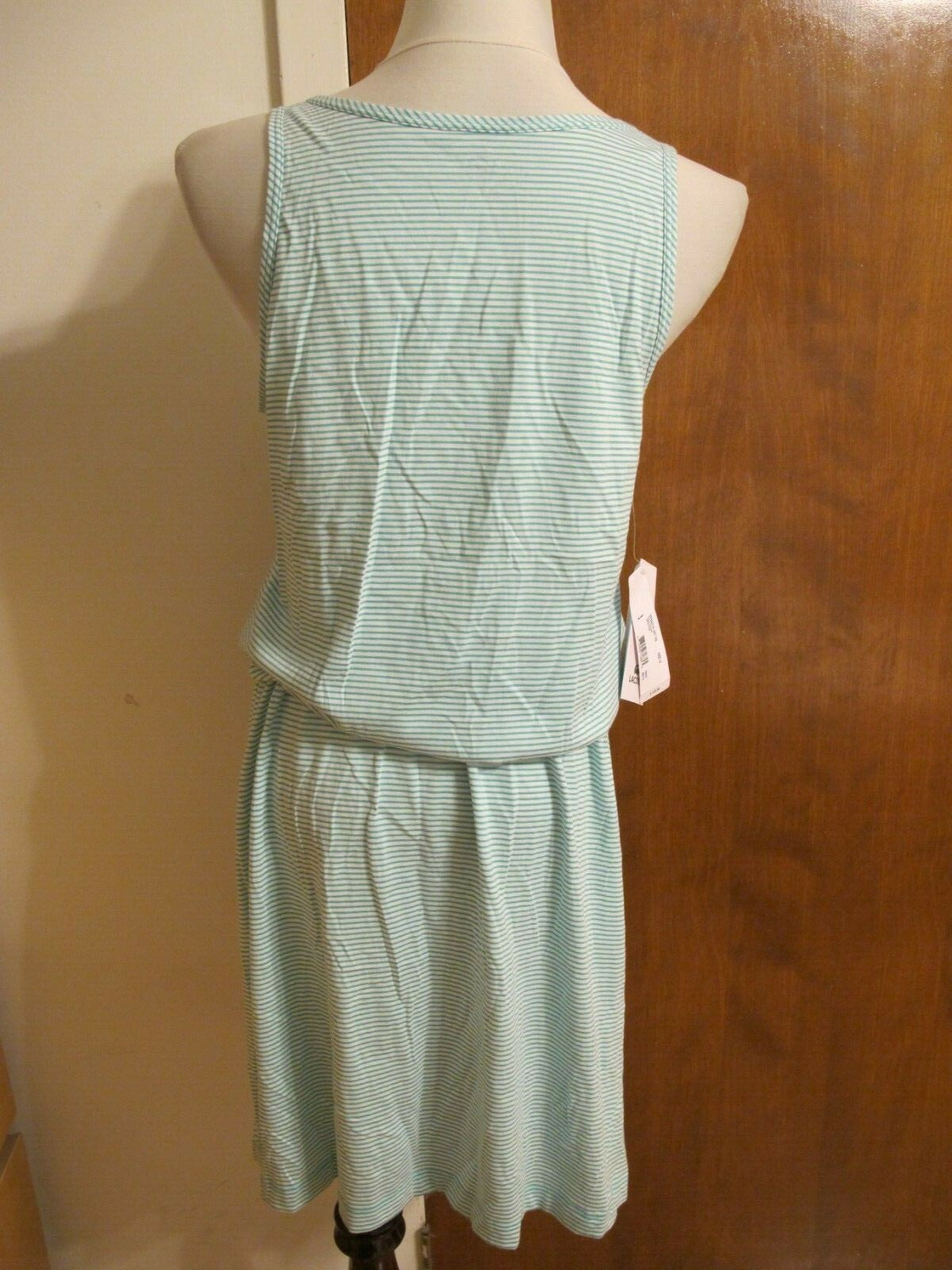 Lacoste women's green cotton pima stripe very soft summer dress Size 6