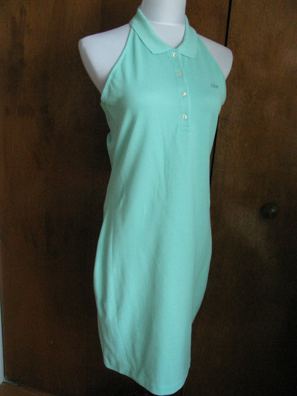 Lacoste women's green cotton halter dress New