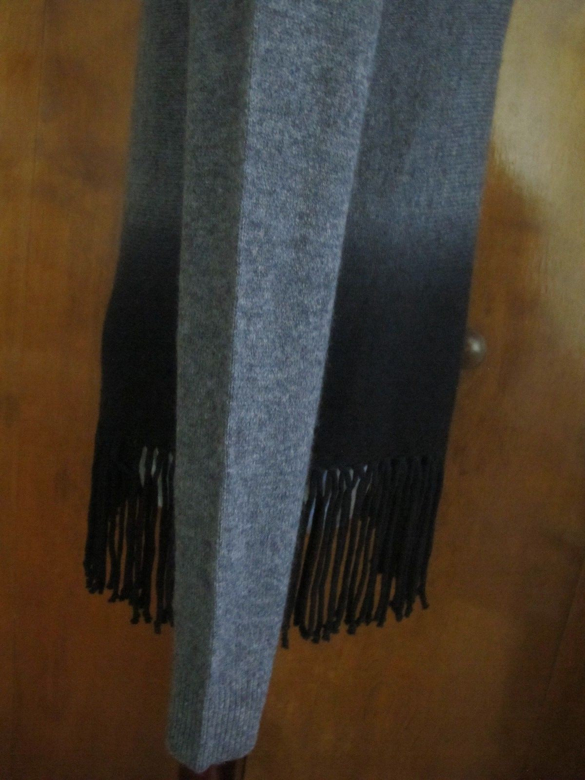 Aqua Women's Gray Black Cashmere Fringe Crewneck Pullover Small NWT