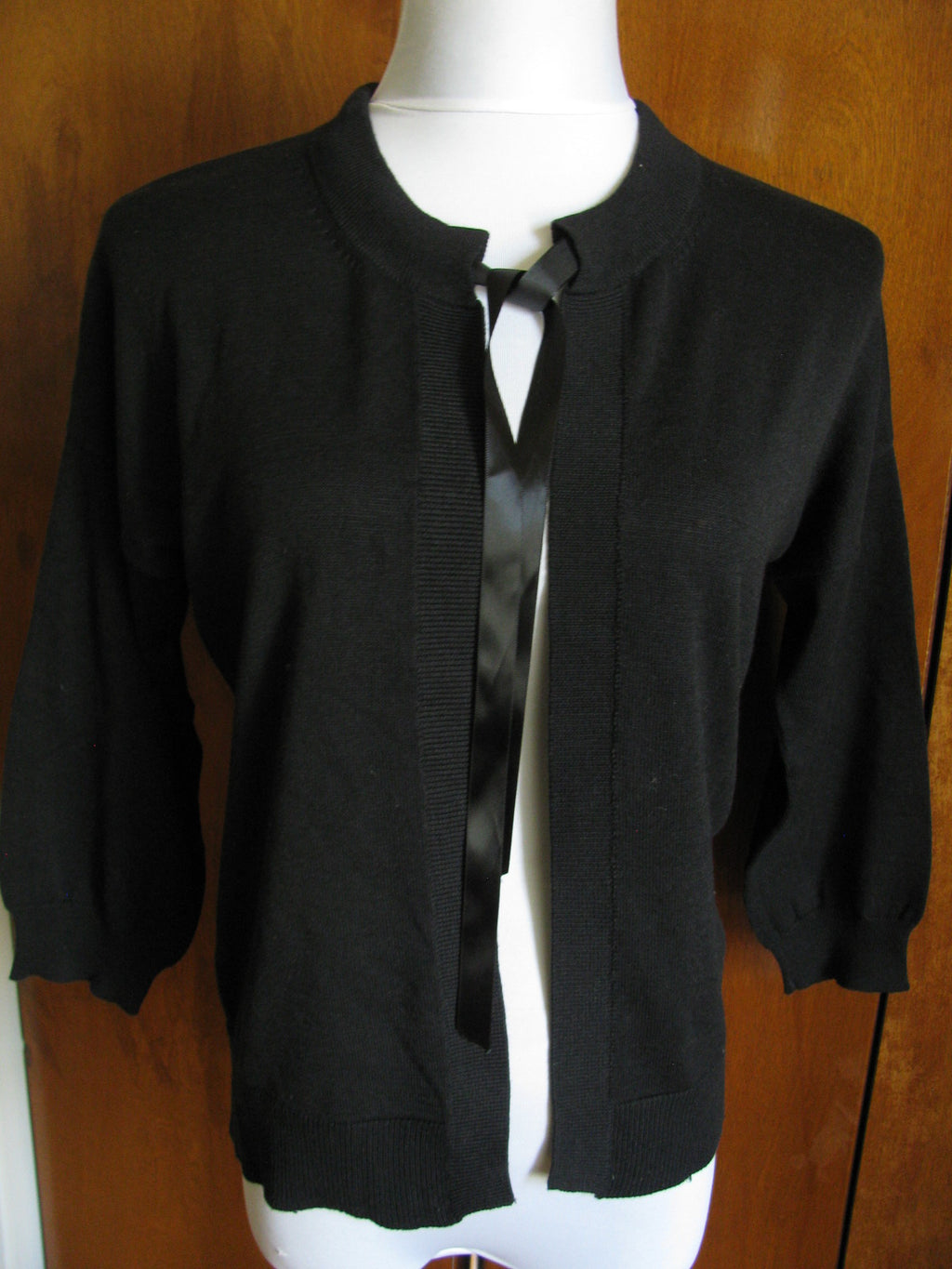 Colour Works Women's Black Cotton Viscose Cardigan Size Medium New